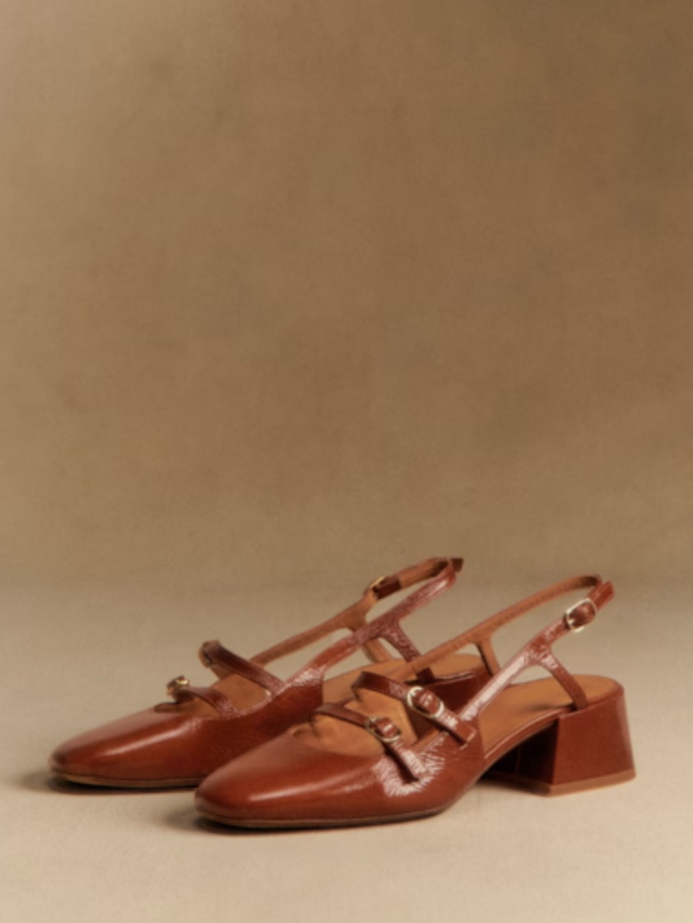 Sezane Paula Babies in Polished Camel size 8, new with tags NWT